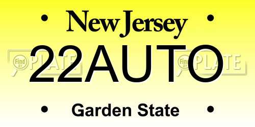 22AUTO New Jersey License Plate