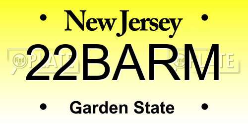 22BARM New Jersey License Plate