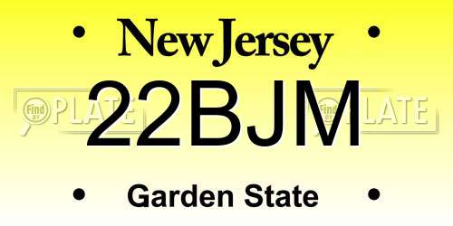 22BJM New Jersey License Plate