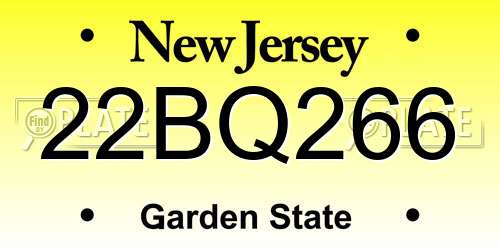 22BQ266 New Jersey License Plate