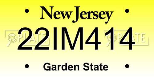 22IM414 New Jersey License Plate