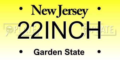 22INCH New Jersey License Plate