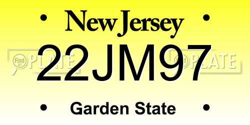 22JM97 New Jersey License Plate
