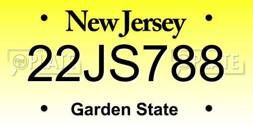 22JS788 New Jersey License Plate