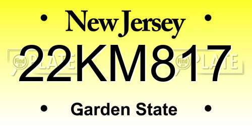 22KM817 New Jersey License Plate