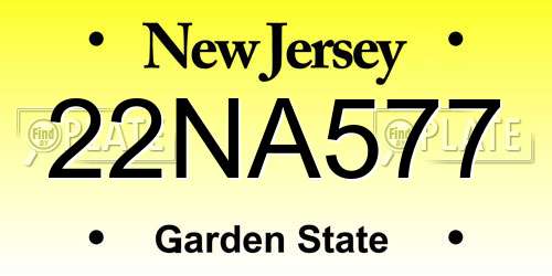 22NA577 New Jersey License Plate