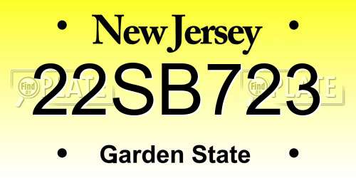 22SB723 New Jersey License Plate