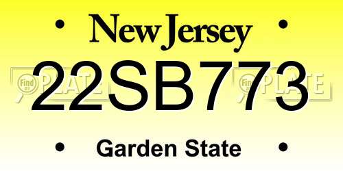22SB773 New Jersey License Plate
