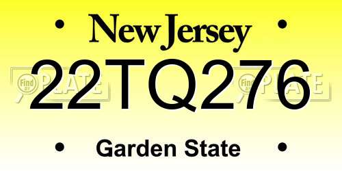 22TQ276 New Jersey License Plate