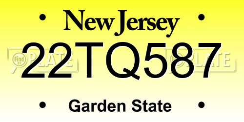 22TQ587 New Jersey License Plate