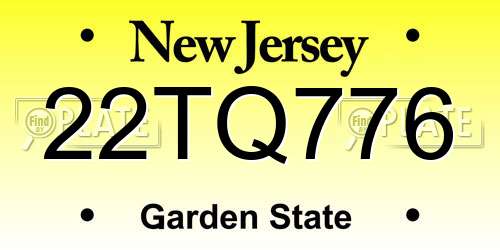 22TQ776 New Jersey License Plate