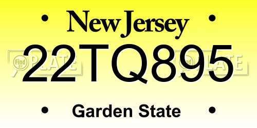 22TQ895 New Jersey License Plate