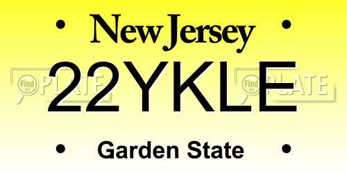 22YKLE New Jersey License Plate