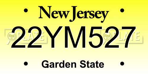 22YM527 New Jersey License Plate