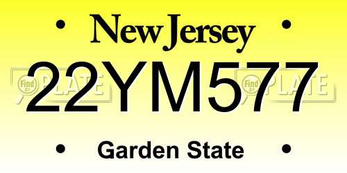 22YM577 New Jersey License Plate