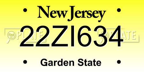 22ZI634 New Jersey License Plate