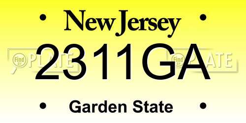2311GA New Jersey License Plate