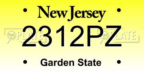 2312PZ New Jersey License Plate