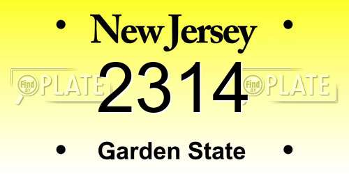 2314 New Jersey License Plate
