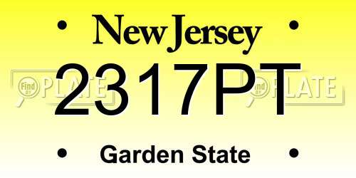 2317PT New Jersey License Plate