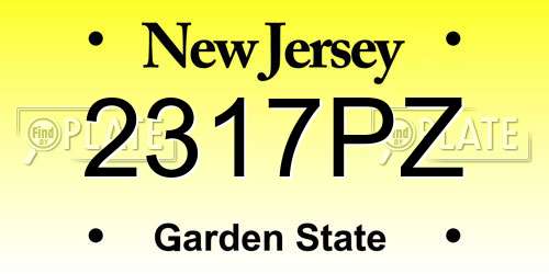 2317PZ New Jersey License Plate