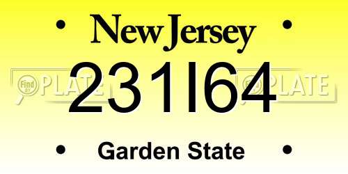 231I64 New Jersey License Plate