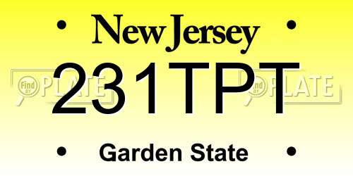 231TPT New Jersey License Plate