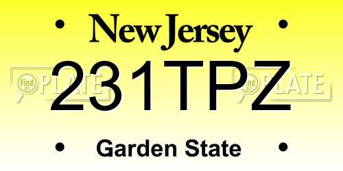 231TPZ New Jersey License Plate