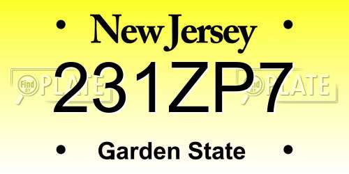 231ZP7 New Jersey License Plate