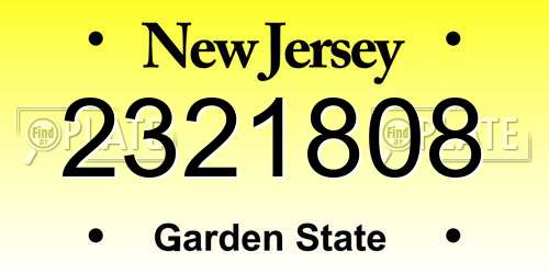 2321808 New Jersey License Plate