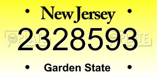 2328593 New Jersey License Plate