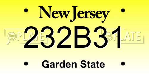 232B31 New Jersey License Plate