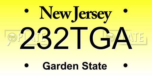 232TGA New Jersey License Plate