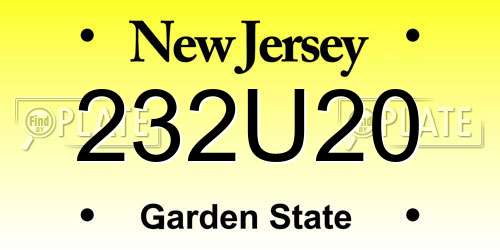 232U20 New Jersey License Plate