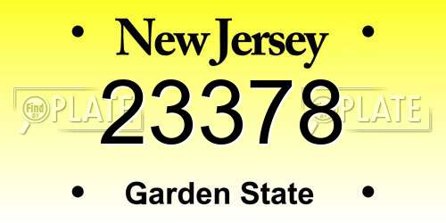 23378 New Jersey License Plate