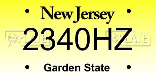 2340HZ New Jersey License Plate