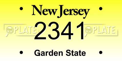 2341 New Jersey License Plate