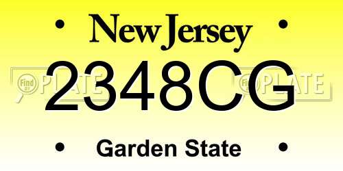 2348CG New Jersey License Plate
