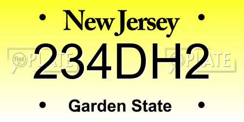 234DH2 New Jersey License Plate