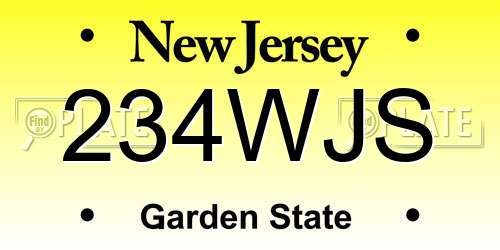 234WJS New Jersey License Plate