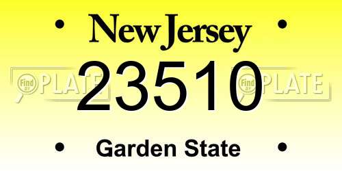 23510 New Jersey License Plate