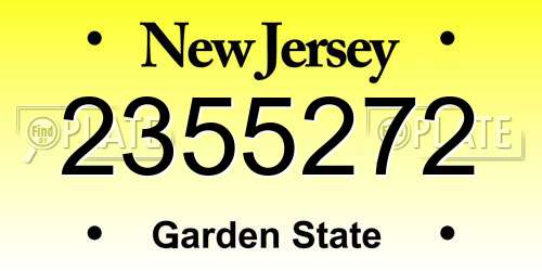 2355272 New Jersey License Plate
