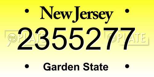 2355277 New Jersey License Plate