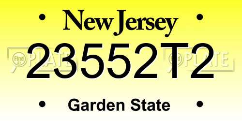 23552T2 New Jersey License Plate