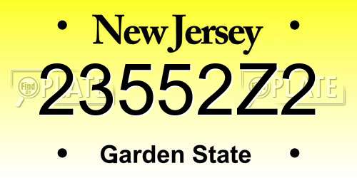 23552Z2 New Jersey License Plate