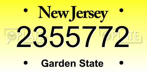2355772 New Jersey License Plate