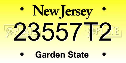 23557T2 New Jersey License Plate
