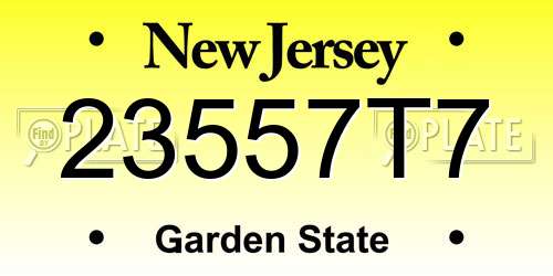 23557T7 New Jersey License Plate