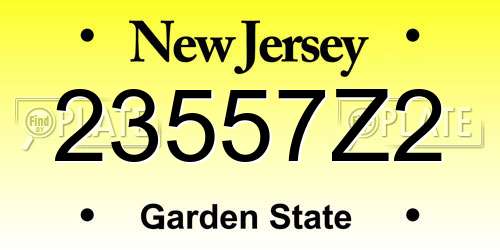 23557Z2 New Jersey License Plate