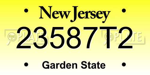 23587T2 New Jersey License Plate
